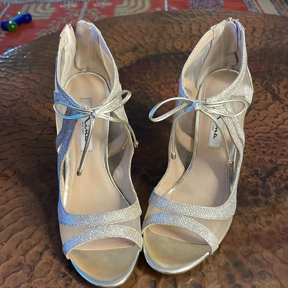 Nina gold high heels